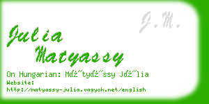 julia matyassy business card